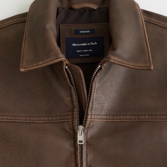Abercrombie Women’s Brown Leather Jacket - Picture 2 of 4